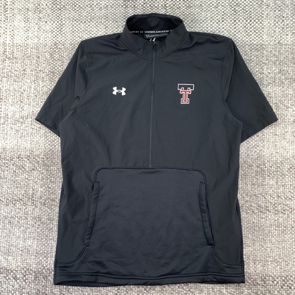 Under Armour Pullover Mens Medium Black Texas Tech Red Raiders 1/4 Zip Short Slv